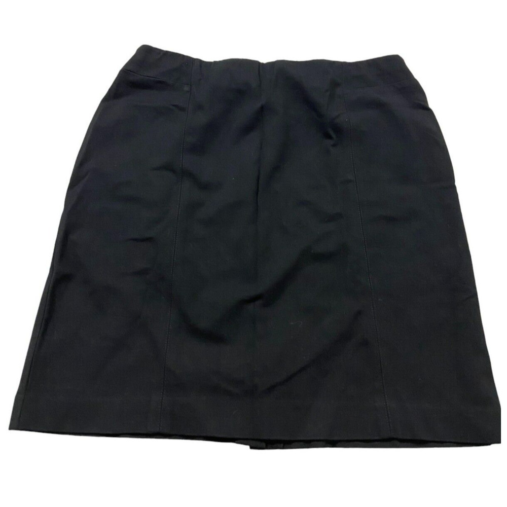 J Jill Pencil Skirt Womens Size Large Black Ponte Stretch Corpcore Career Work